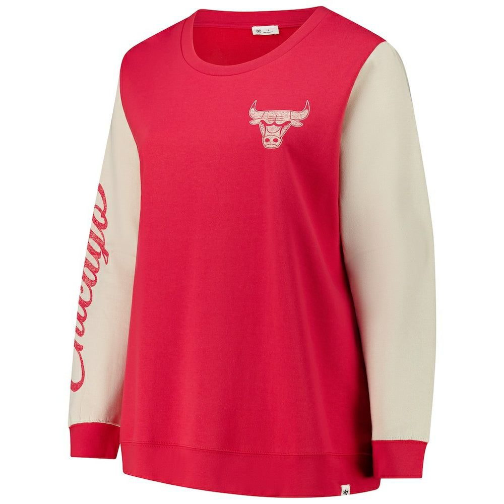 47 brand - Chicago Bulls '47 Women's Plus Size Oversized Rise Andie Pullover Sweatshirt - Red