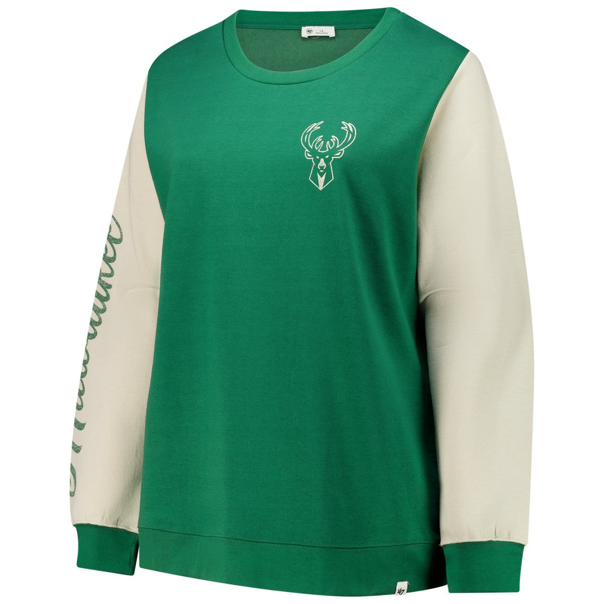 47 brand - Milwaukee Bucks '47 Women's Plus Size Oversized Rise Andie Pullover Sweatshirt - Hunter Green