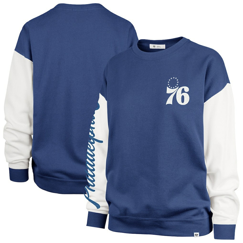 47 brand - Philadelphia 76ers '47 Women's Plus Size Oversized Rise Andie Pullover Sweatshirt - Royal