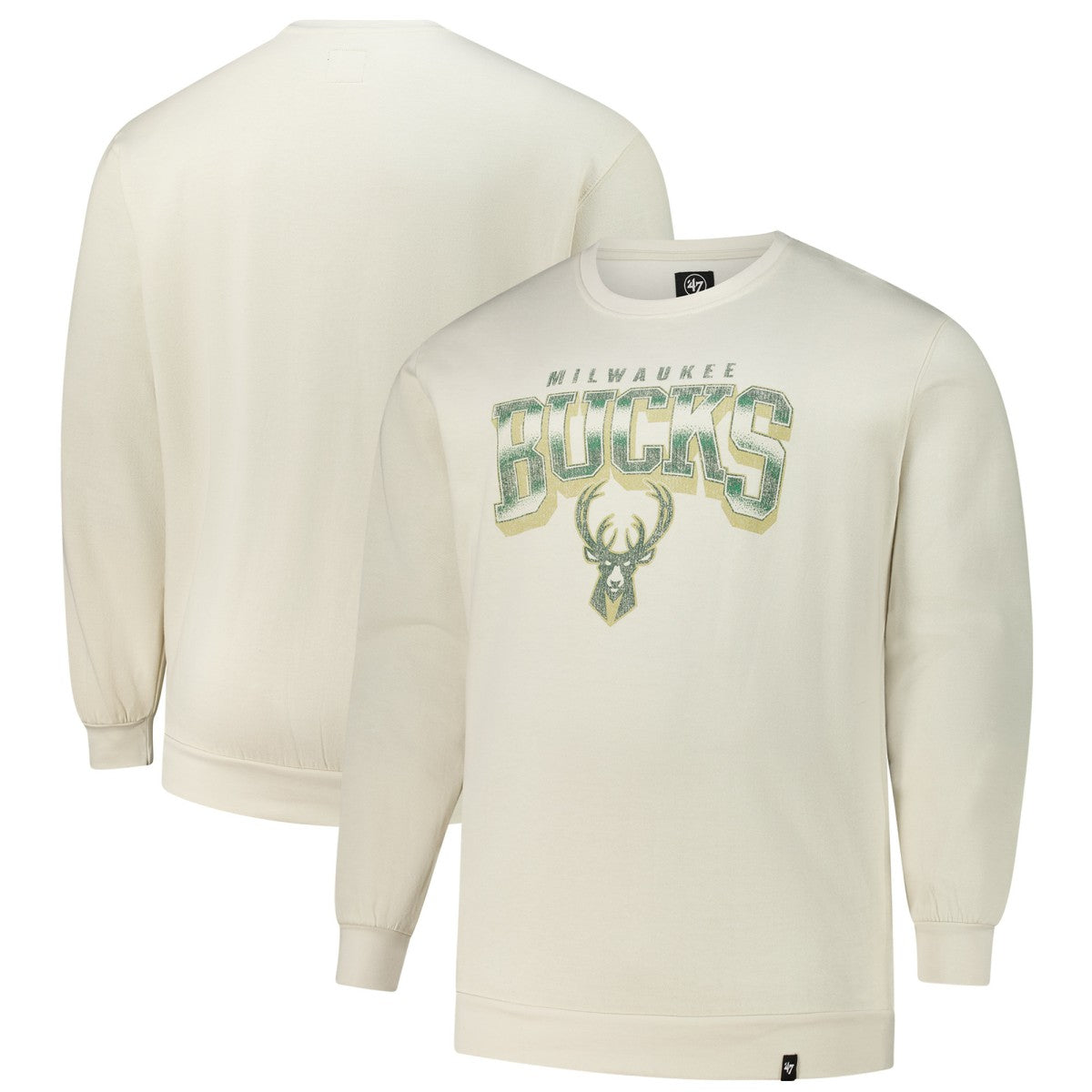 47 brand - Milwaukee Bucks '47 Big & Tall Spotlight Headline Pullover Sweatshirt - Cream