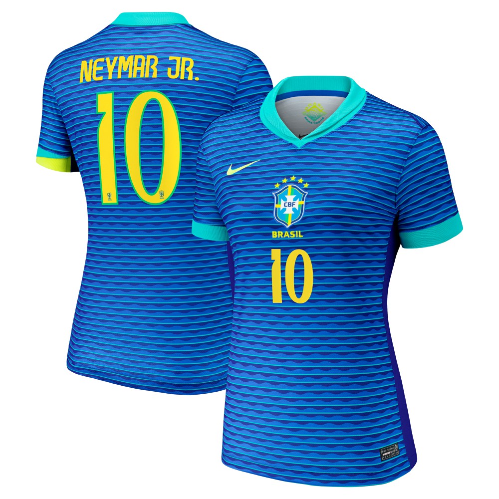 Nike Neymar Jr. Brazil National Team Women's 2024 Away Stadium Replica Player Jerseys – Blue