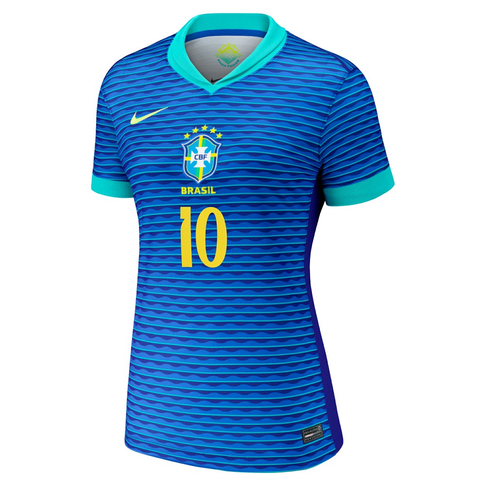 Nike Neymar Jr. Brazil National Team Women's 2024 Away Stadium Replica Player Jerseys – Blue