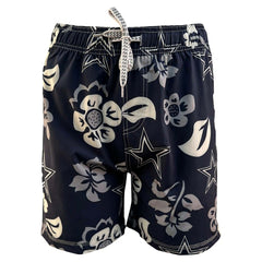 Dallas Cowboys Wes & Willy Youth Floral Volley Swim Trunks Navy - NFL
