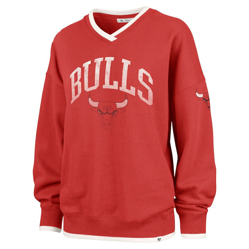 47 brand - Chicago Bulls '47 Women's Rise Wax Pack Daze '80s Oversize Pullover Sweatshirt - Red