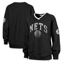 47 brand - Brooklyn Nets '47 Women's Rise Wax Pack Daze '80s Oversize Pullover Sweatshirt - Black