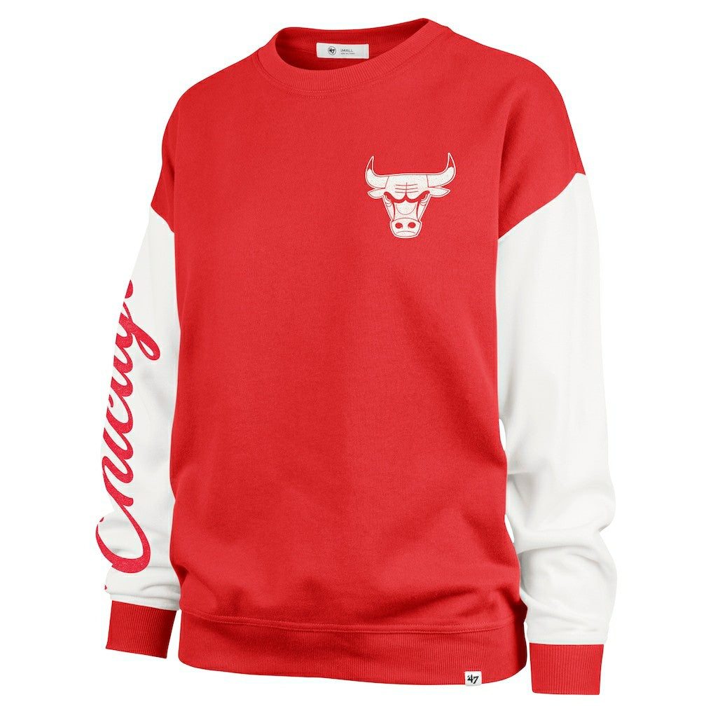 47 brand - Chicago Bulls '47 Women's Rise Andie Oversized Pullover Sweatshirt - Red