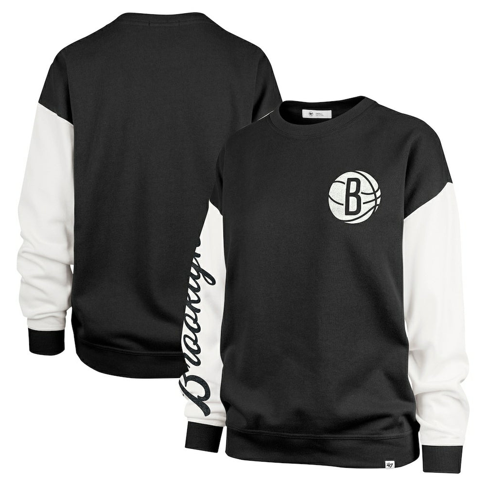 47 brand - Brooklyn Nets '47 Women's Rise Andie Oversized Pullover Sweatshirt - Black