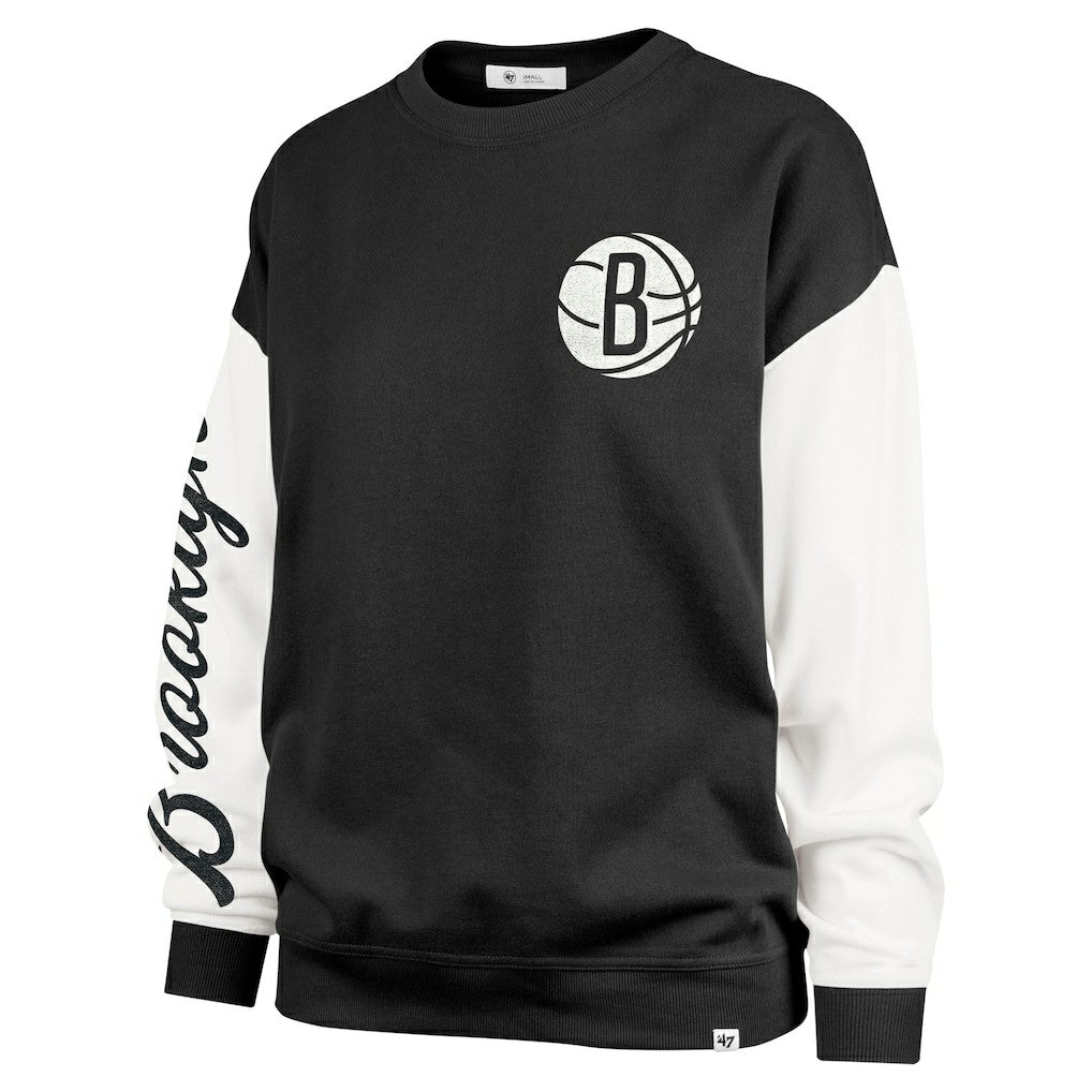 47 brand - Brooklyn Nets '47 Women's Rise Andie Oversized Pullover Sweatshirt - Black