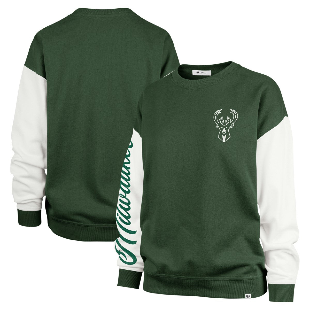 47 brand - Milwaukee Bucks '47 Women's Rise Andie Oversized Pullover Sweatshirt - Hunter Green
