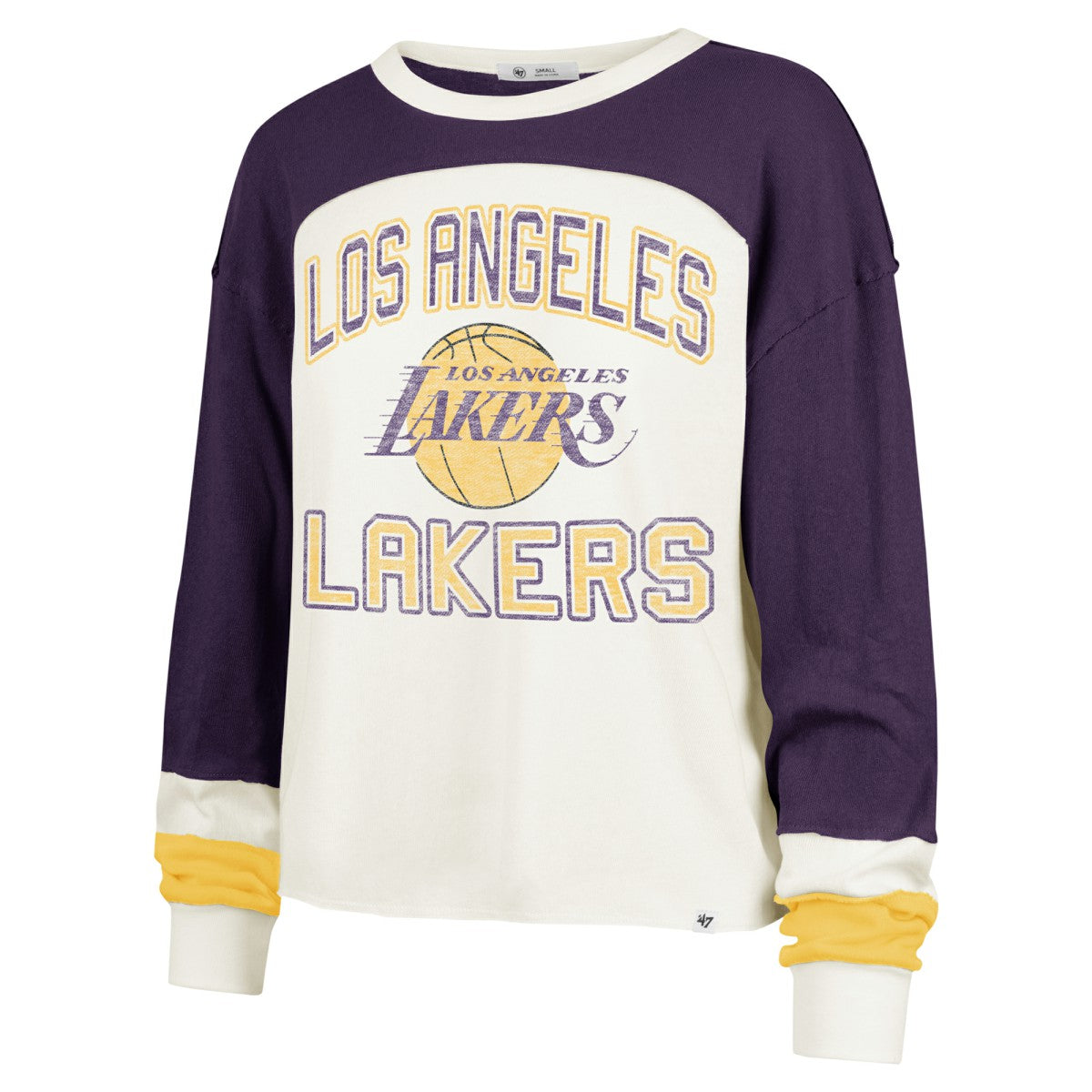 47 brand - Los Angeles Lakers '47 Women's Curve Raglan Long Sleeve T-Shirt - Cream