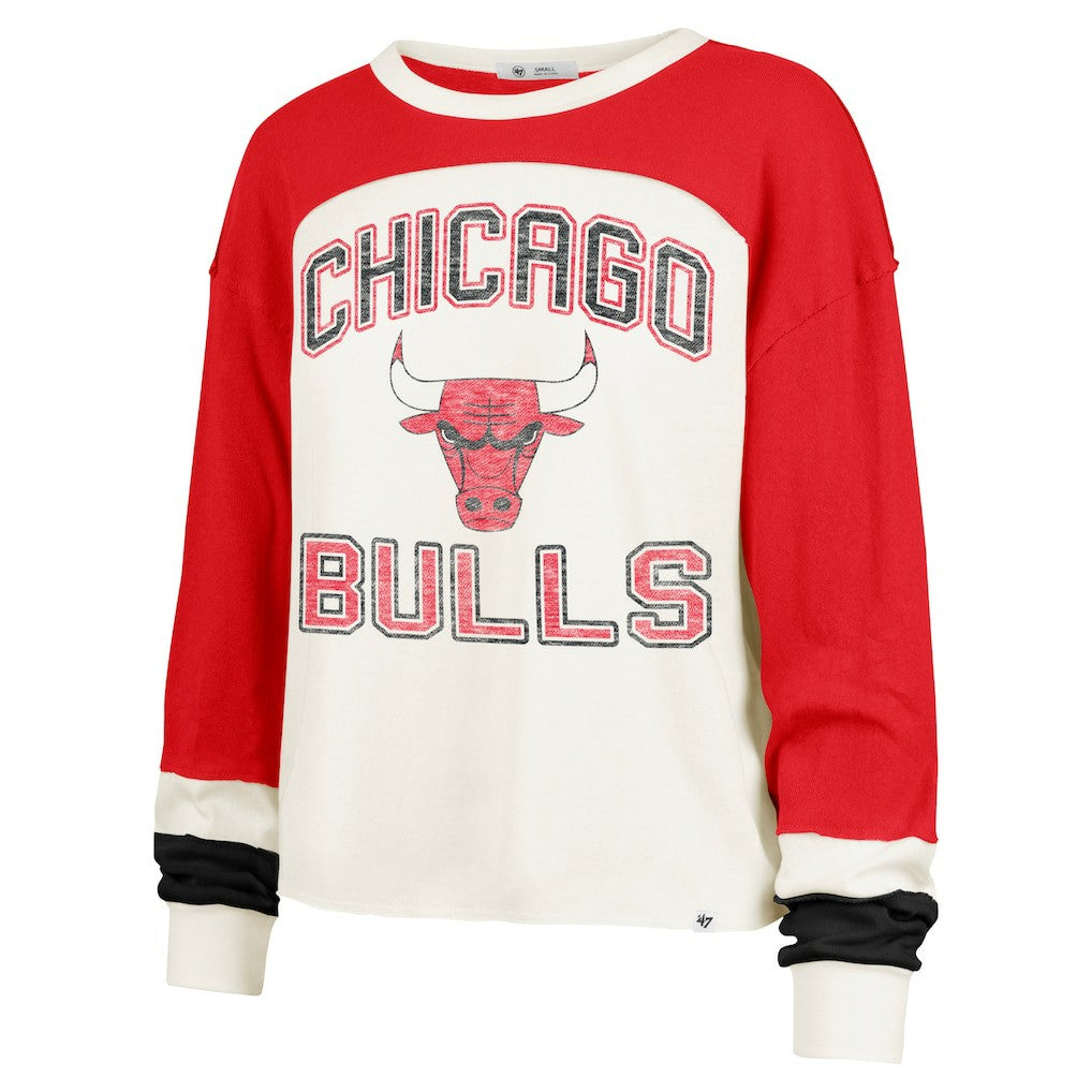 47 brand - Chicago Bulls '47 Women's Curve Raglan Long Sleeve T-Shirt - Cream
