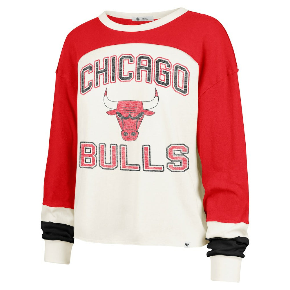 47 brand - Chicago Bulls '47 Women's Curve Raglan Long Sleeve T-Shirt - Cream