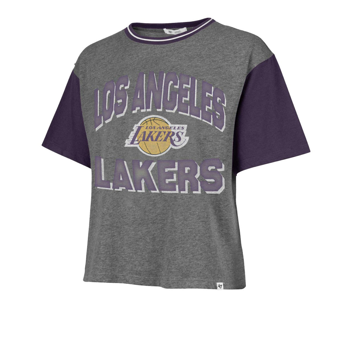 47 brand - Los Angeles Lakers '47 Women's Rise Clubhouse Ziggy Color Block T-Shirt - Gray