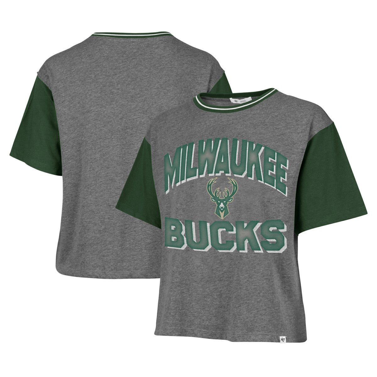 47 brand - Milwaukee Bucks '47 Women's Rise Clubhouse Ziggy Color Block T-Shirt - Gray