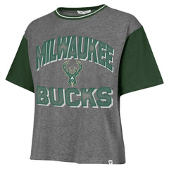47 brand - Milwaukee Bucks '47 Women's Rise Clubhouse Ziggy Color Block T-Shirt - Gray