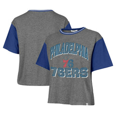 47 brand - Philadelphia 76ers '47 Women's Rise Clubhouse Ziggy Color Block T-Shirt - Gray