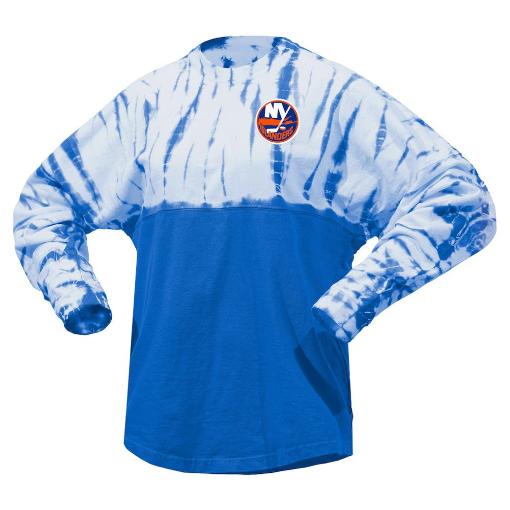 New York Islanders - Spirit Jersey Unisex Crystal Half Dye Long Sleeve T-Shirt Royal
