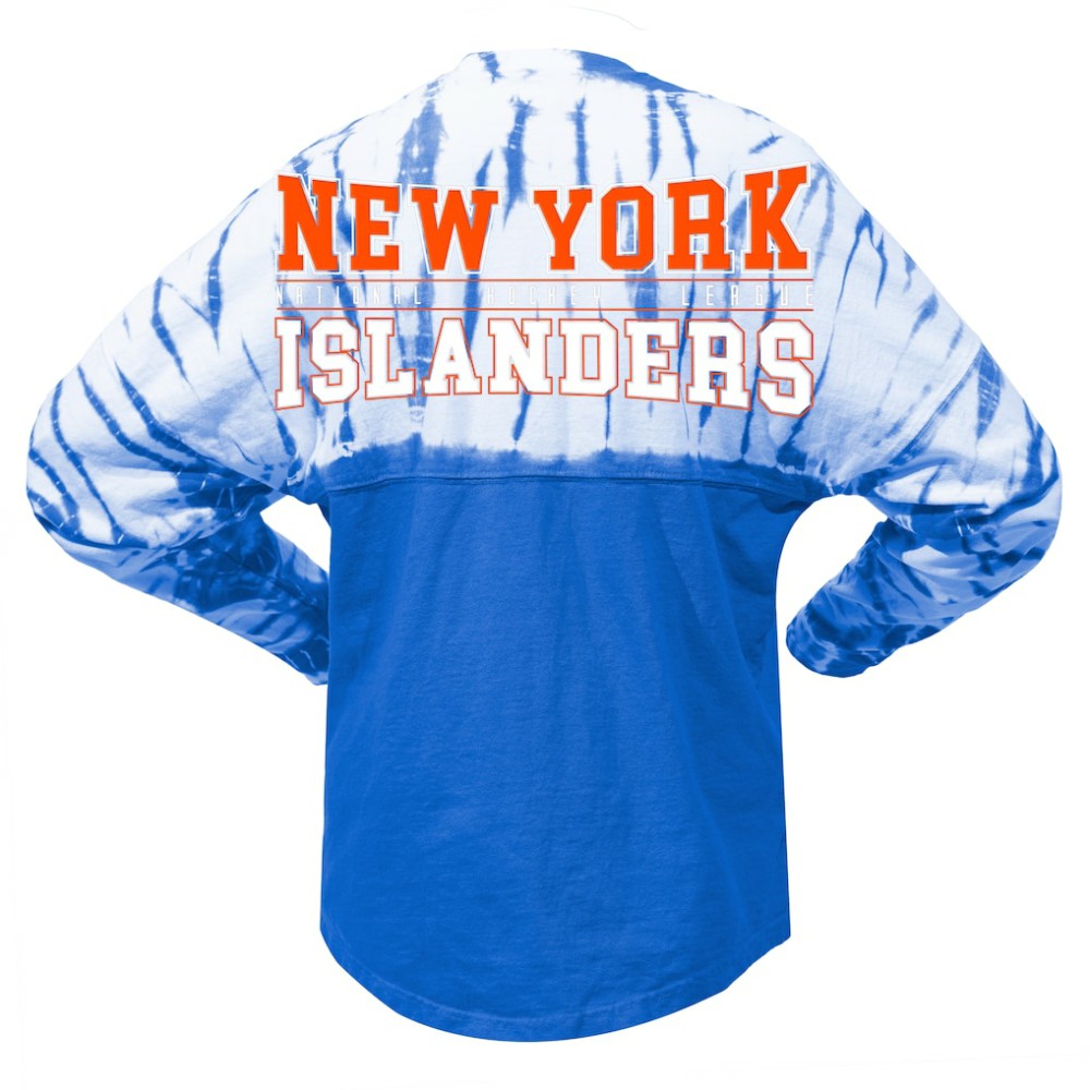 New York Islanders - Spirit Jersey Unisex Crystal Half Dye Long Sleeve T-Shirt Royal