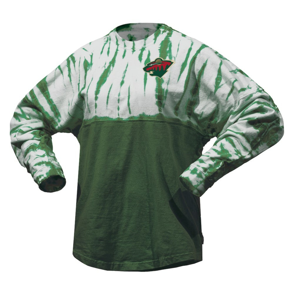 Minnesota Wild - Spirit Jersey Unisex Crystal Half Dye Long Sleeve T-Shirt Green