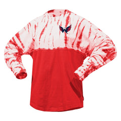 Washington Capitals Spirit Jersey Unisex Crystal Half Dye Long Sleeve T-Shirt Red