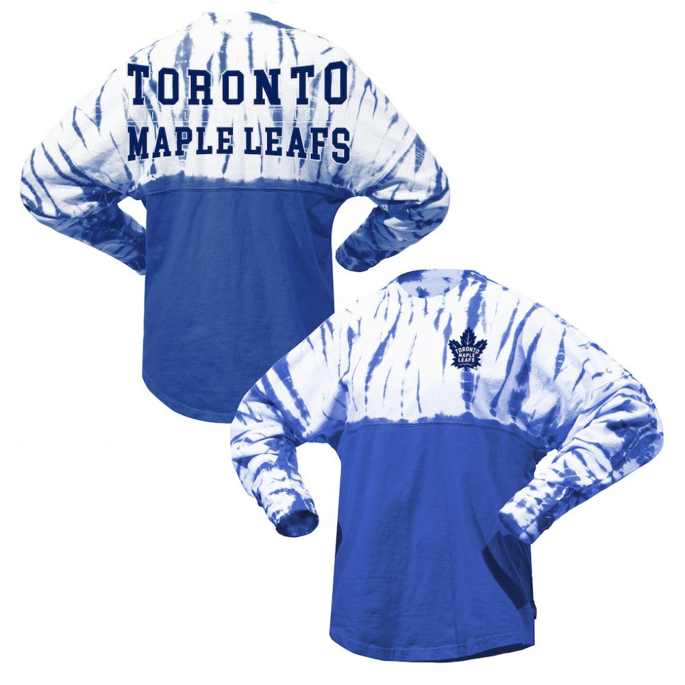 Toronto Maple Leafs - Spirit Jersey Unisex Crystal Half Dye Long Sleeve T-Shirt Blue