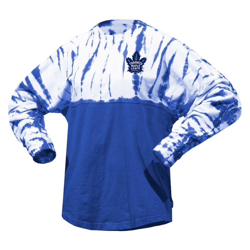 Toronto Maple Leafs - Spirit Jersey Unisex Crystal Half Dye Long Sleeve T-Shirt Blue