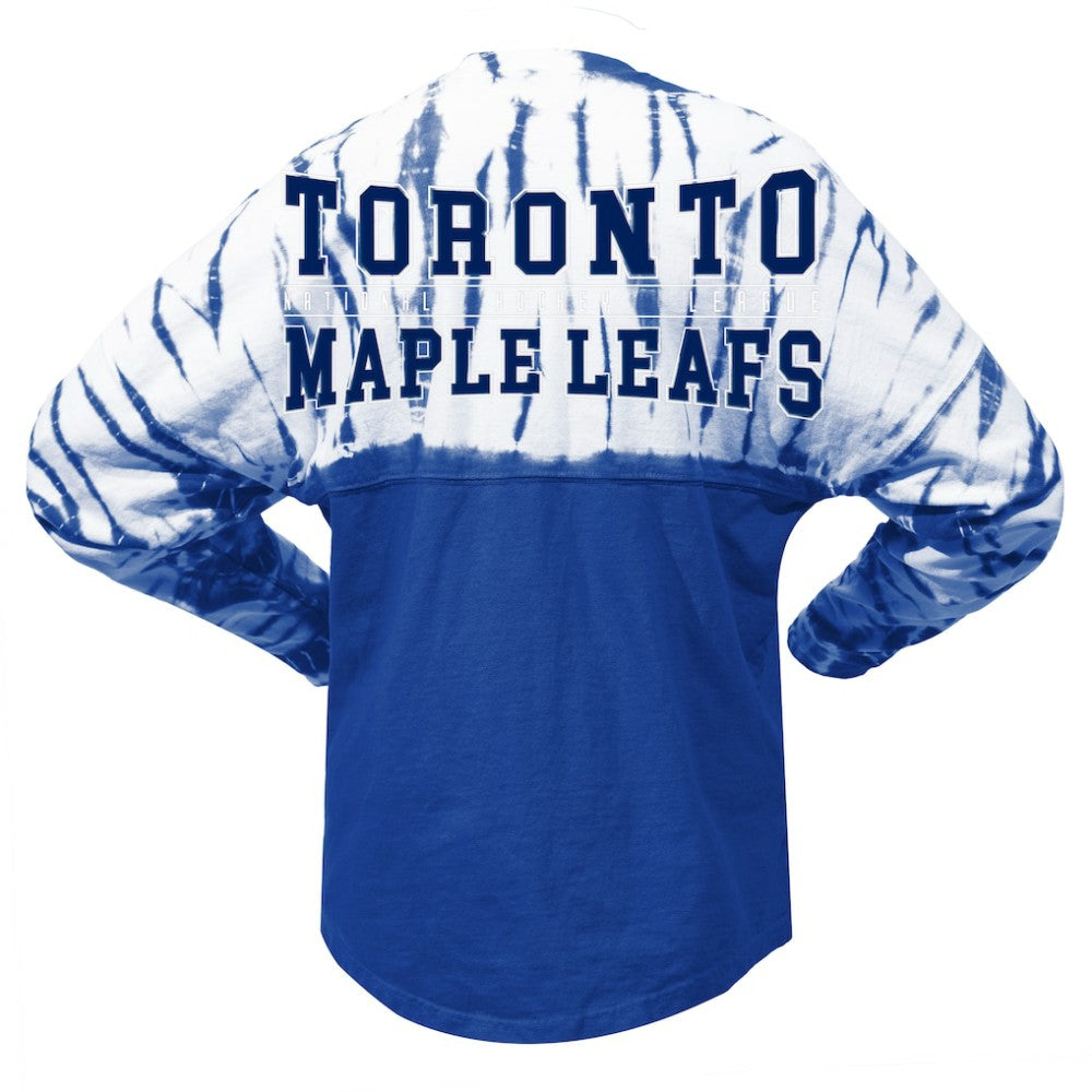 Toronto Maple Leafs - Spirit Jersey Unisex Crystal Half Dye Long Sleeve T-Shirt Blue