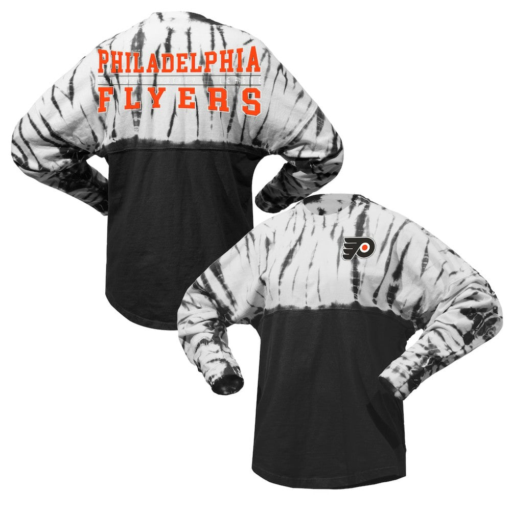Philadelphia Flyers - Spirit Jersey Unisex Crystal Half Dye Long Sleeve T-Shirt Black