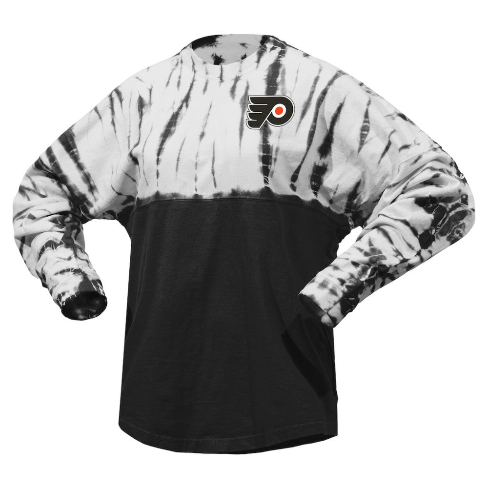 Philadelphia Flyers - Spirit Jersey Unisex Crystal Half Dye Long Sleeve T-Shirt Black