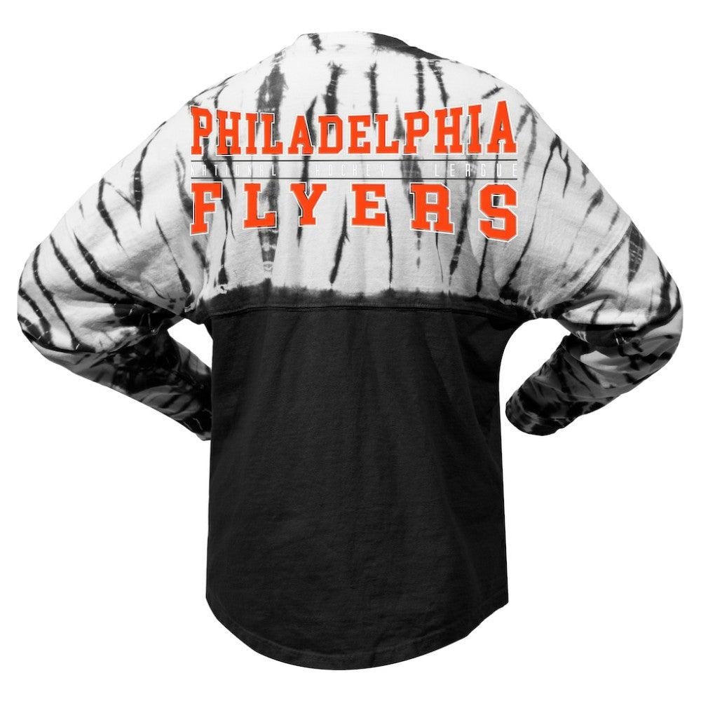 Philadelphia Flyers - Spirit Jersey Unisex Crystal Half Dye Long Sleeve T-Shirt Black
