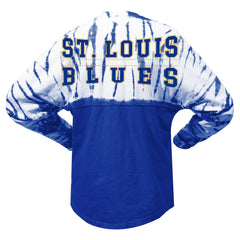 St. Louis Blues - Spirit Jersey Unisex Crystal Half Dye Long Sleeve T-Shirt Blue