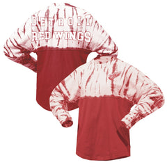 Detroit Red Wings - Spirit Jersey Unisex Crystal Half Dye Long Sleeve T-Shirt Red