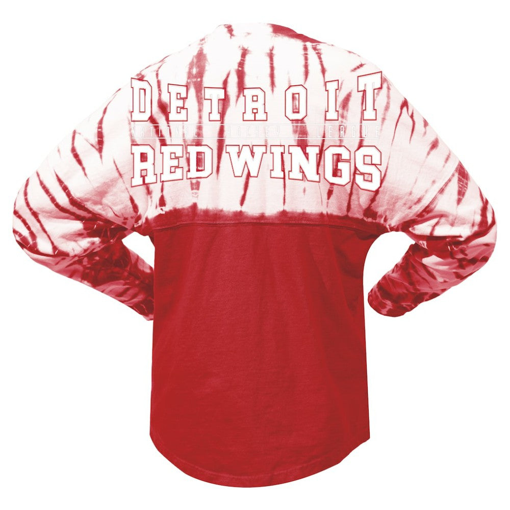 Detroit Red Wings - Spirit Jersey Unisex Crystal Half Dye Long Sleeve T-Shirt Red