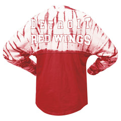 Detroit Red Wings - Spirit Jersey Unisex Crystal Half Dye Long Sleeve T-Shirt Red