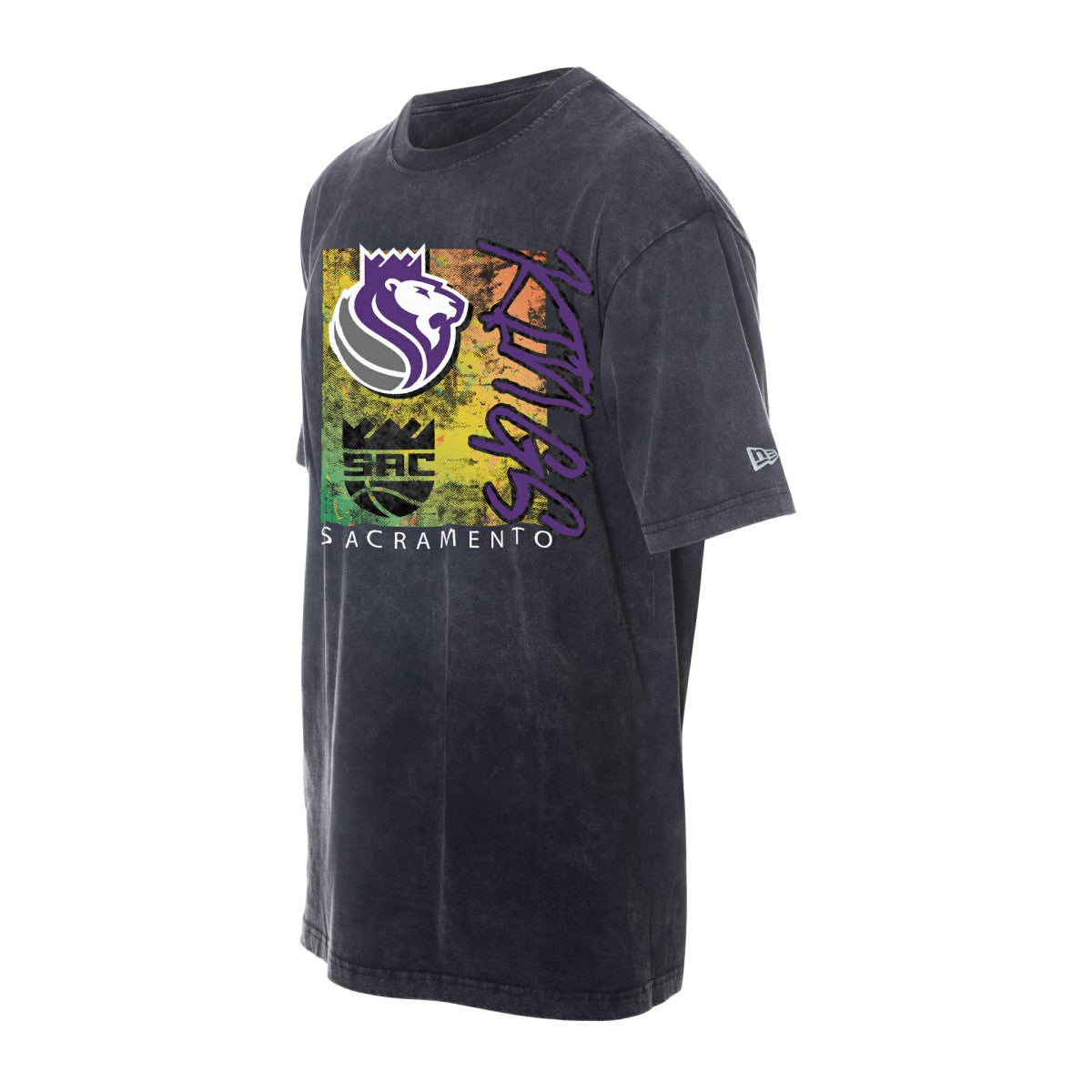 New Era - Sacramento Kings Distressed Sport Classics Enzyme Washed T-Shirt - Black