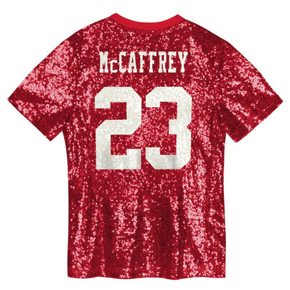 Christian McCaffrey San Francisco 49ers Women's Player Name & Number V-Neck Fashion Jersey - Scarlet outlet | NFL Jerseys