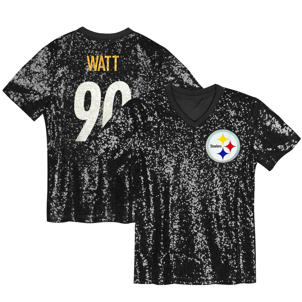 T.J. Watt Pittsburgh Steelers Women's Player Name & Number V-Neck Fashion Jersey Black - NFL