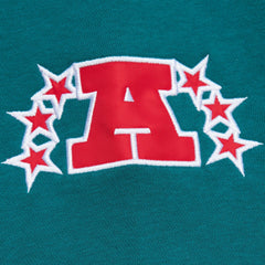 Miami Dolphins All Over 4.0 Vintage Logo Pullover Sweatshirt Heather Gray - Mitchell & Ness