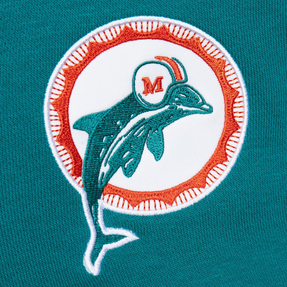Miami Dolphins Vintage Logo Head Coach Fleece Pullover Hoodie Aqua - NFL