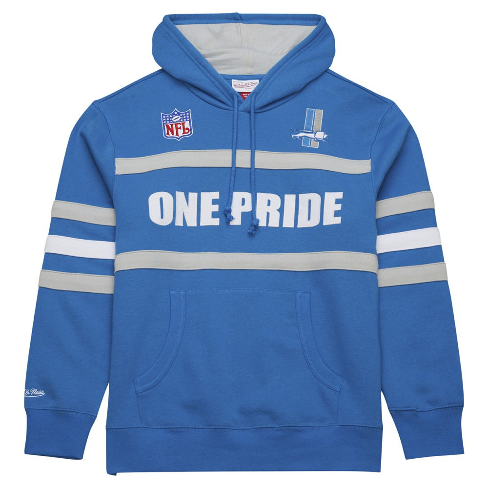 Detroit Lions Vintage Logo Head Coach Fleece Pullover Hoodie Blue - NFL