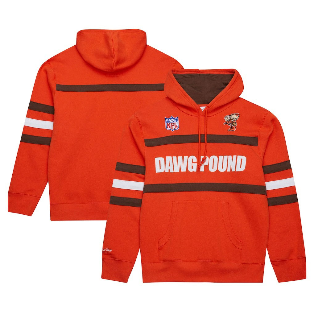 Cleveland Browns Vintage Logo Head Coach Fleece Pullover Hoodie Orange - NFL