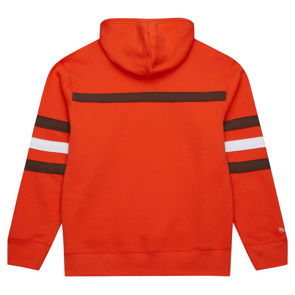 Cleveland Browns Vintage Logo Head Coach Fleece Pullover Hoodie Orange - NFL