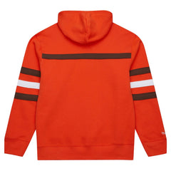 Cleveland Browns Vintage Logo Head Coach Fleece Pullover Hoodie Orange - NFL