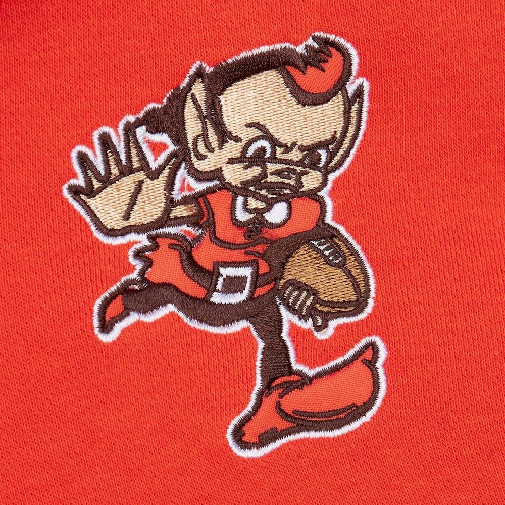 Cleveland Browns Vintage Logo Head Coach Fleece Pullover Hoodie Orange - NFL