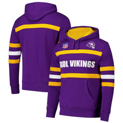 Minnesota Vikings Vintage Logo Head Coach Fleece Pullover Hoodie Purple - NFL