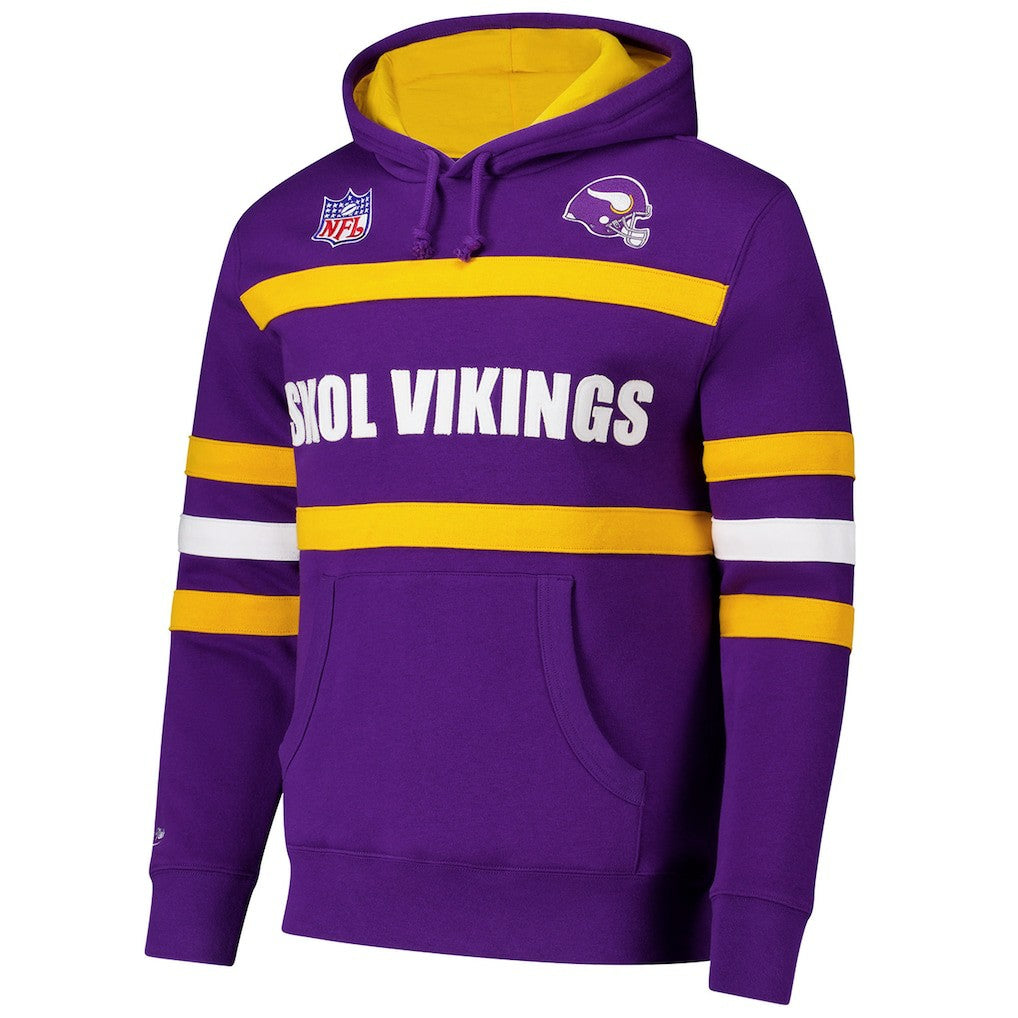 Minnesota Vikings Vintage Logo Head Coach Fleece Pullover Hoodie Purple - NFL
