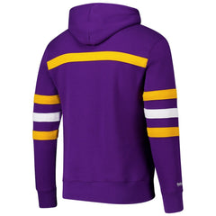 Minnesota Vikings Vintage Logo Head Coach Fleece Pullover Hoodie Purple - NFL
