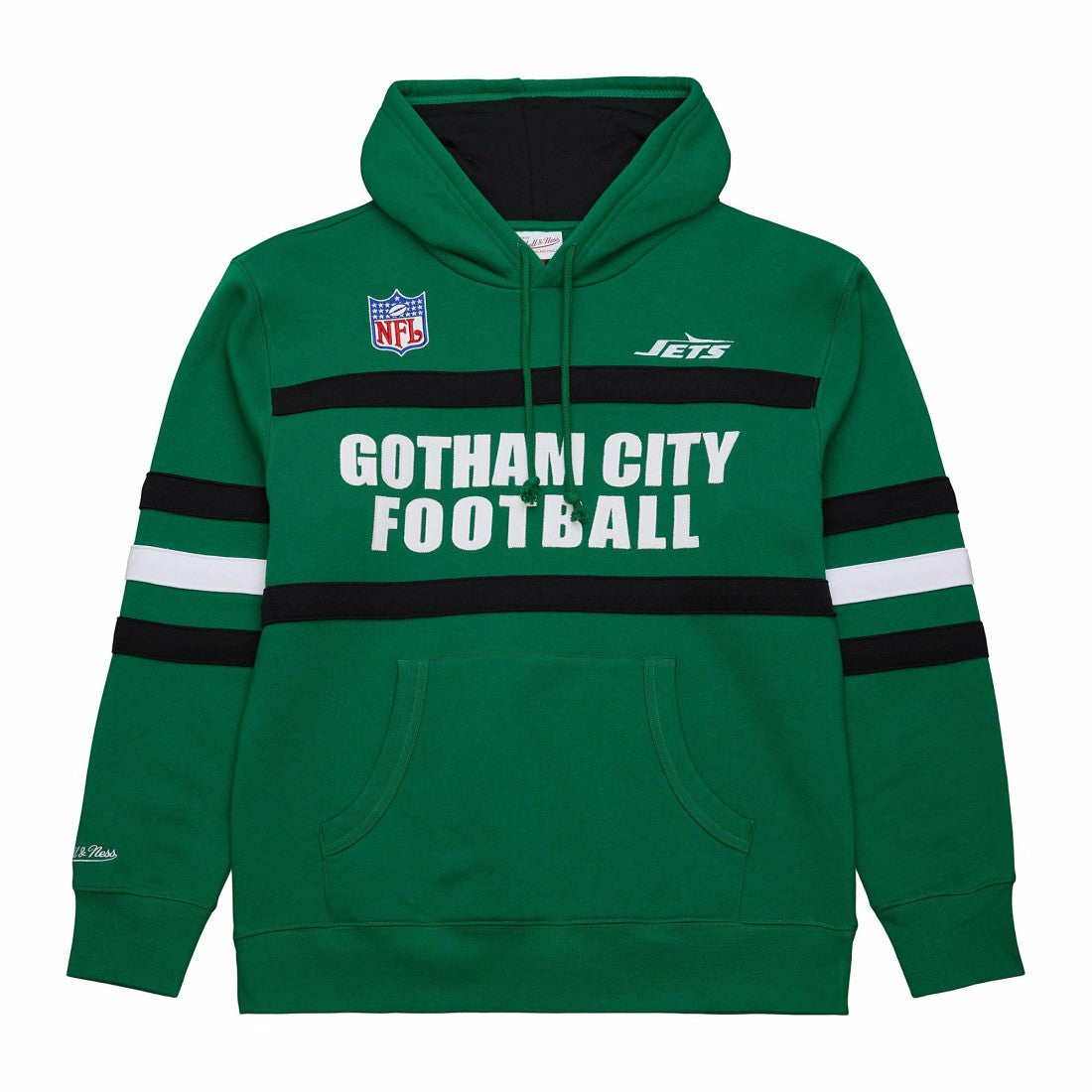 New York Jets Vintage Logo Head Coach Fleece Pullover Hoodie Kelly Green - NFL