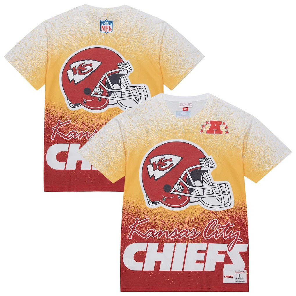 Kansas City Chiefs Team Burst Vintage Logo T-Shirt White - Mitchell & Ness
