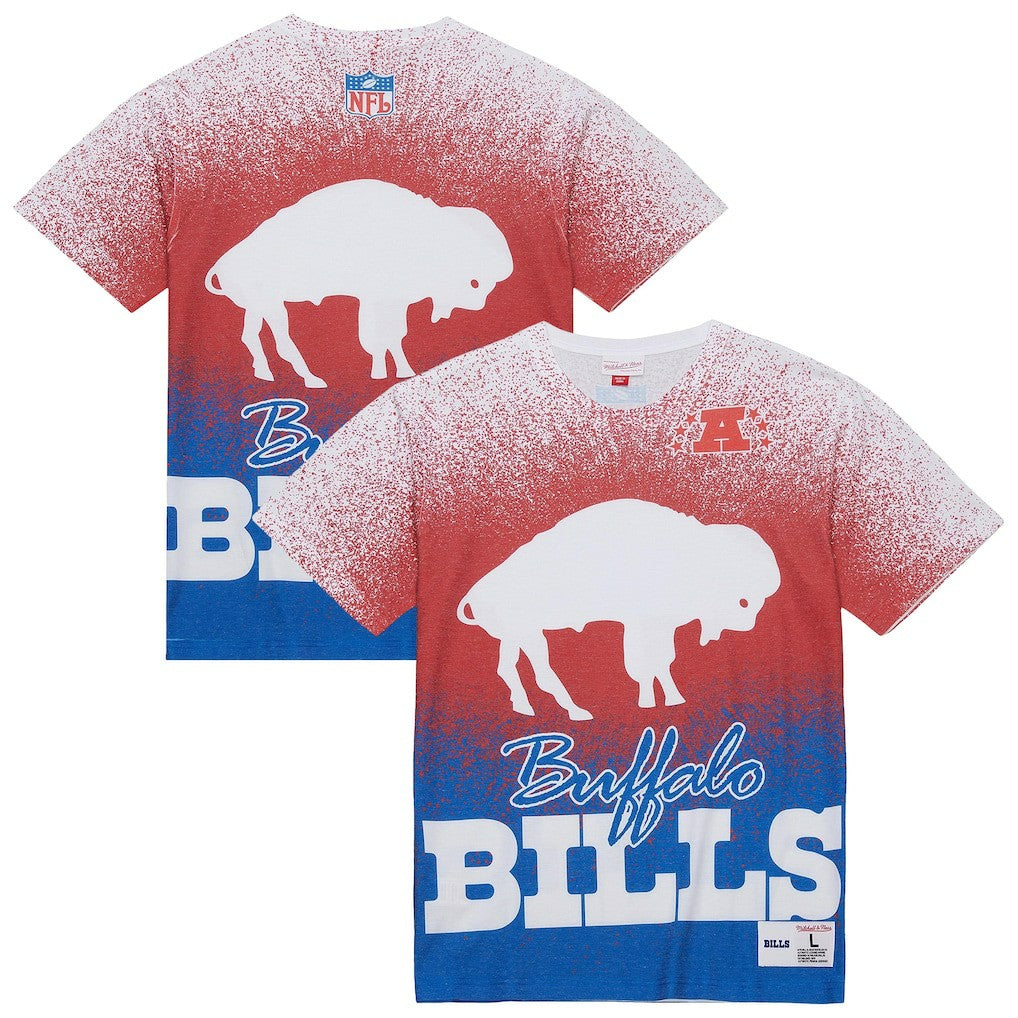 Buffalo Bills Team Burst Vintage Logo T-Shirt White - Mitchell & Ness